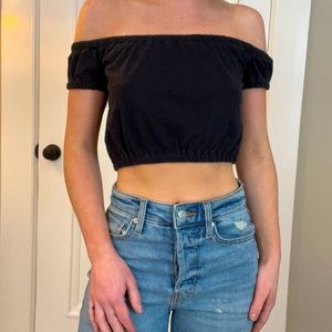 Black off the shoulder top